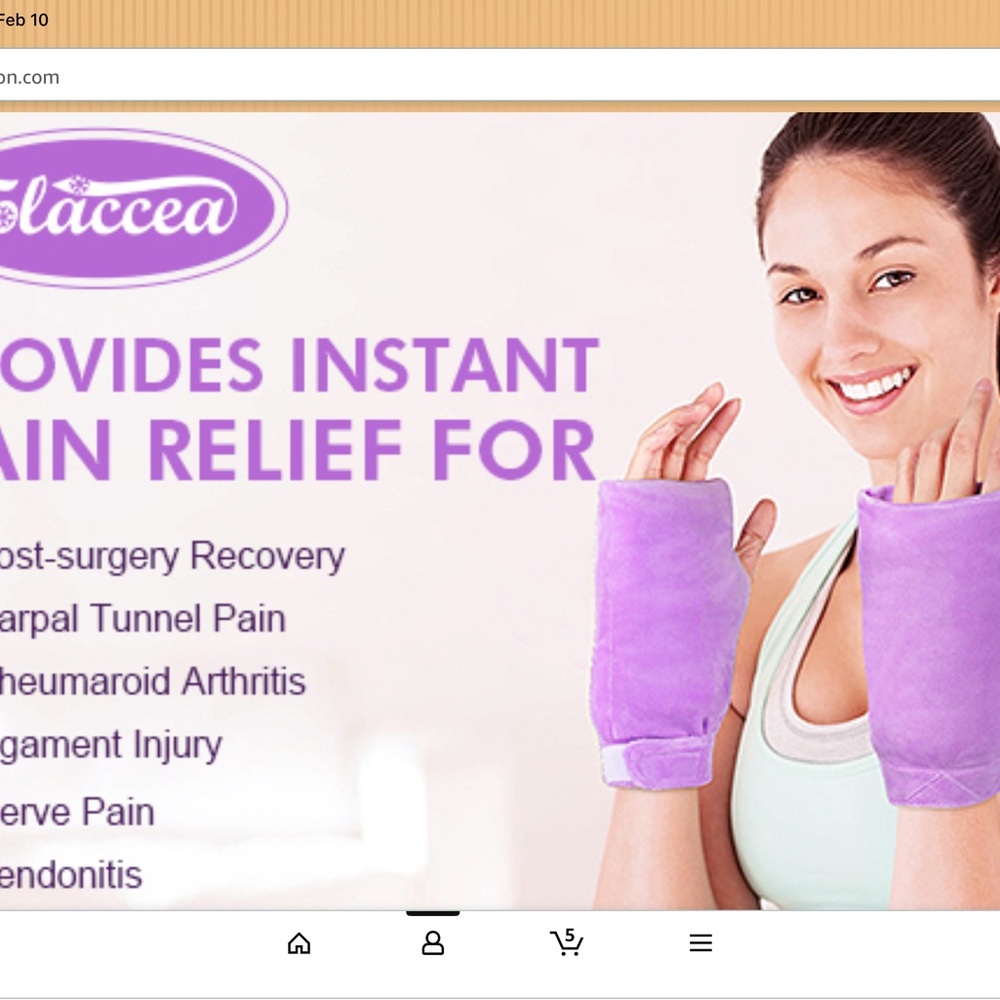 NIB Never Used Tolaccea Moist Heat Therapy Hand Warmer Gloves with Seed Pack